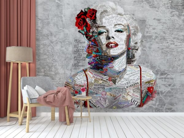 Marilyn Monroe Tasarım Duvar Posteri graffiti