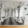 3D Derin Çiçekli Salon