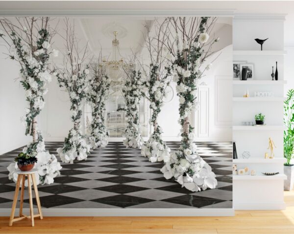 3D Derin Çiçekli Salon
