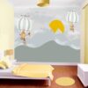 Soft Dağ ve Güneş ve Balon Çocuk Odası Posteri