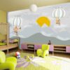 Soft Dağ ve Güneş ve Balon Çocuk Odası Posteri