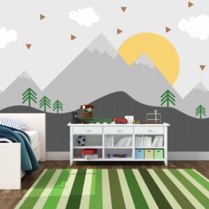 Soft Dağ ve Güneş Çocuk Odası Posteri Soft Dağ ve Güneş Çocuk Odası Posteri