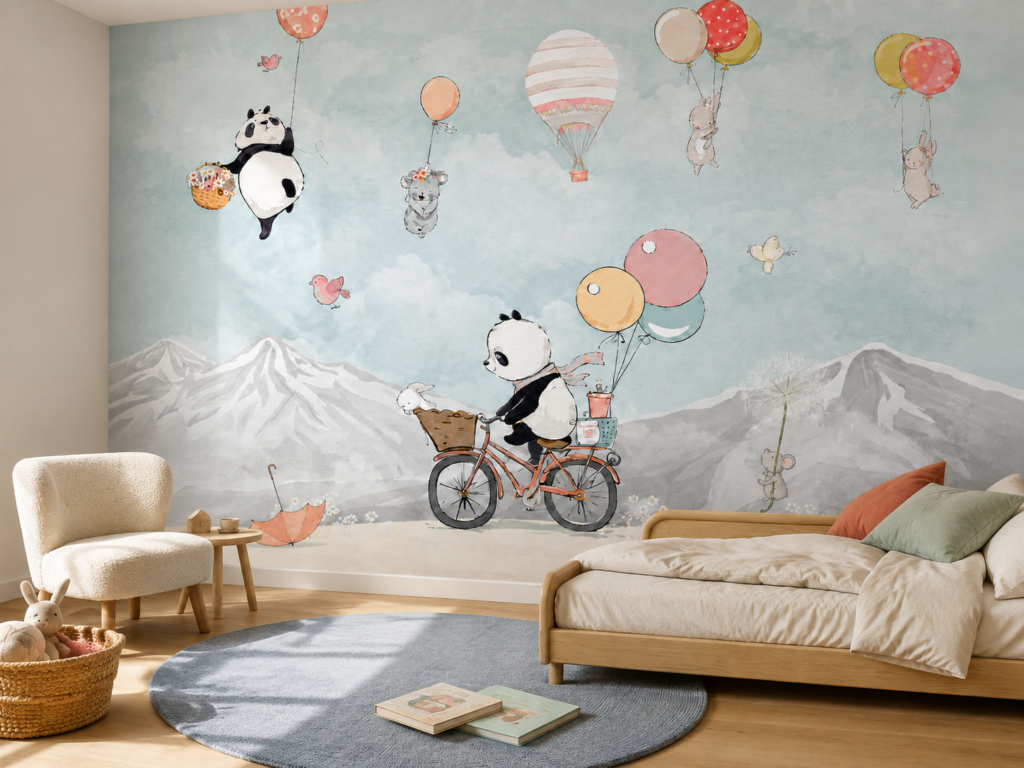 Bisikletli Pandanın Balonlu Yolculuğu 01